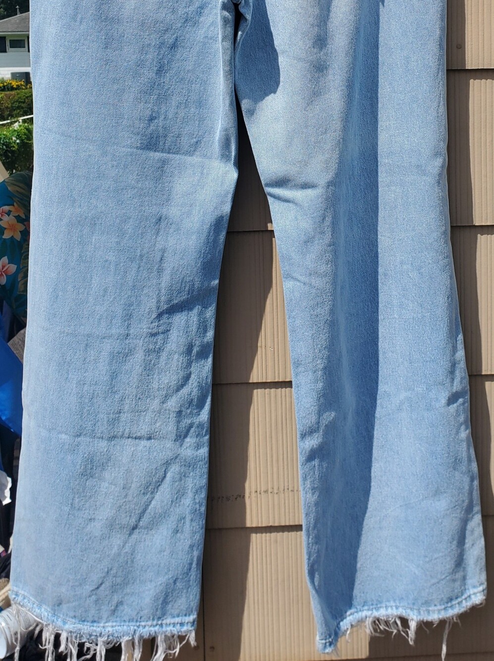 Light Blue Distressed Wide Leg Jeans - Women - Picture 7 of 7
